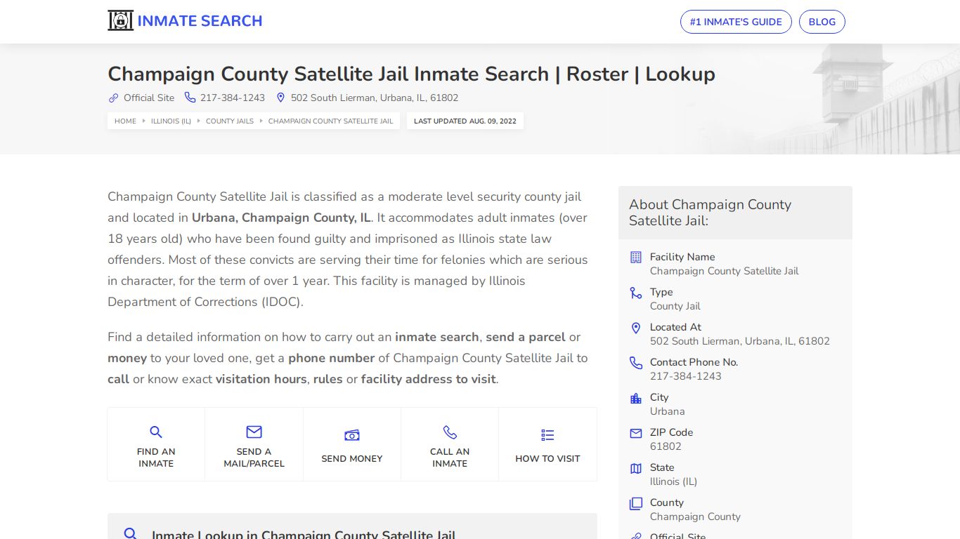 Champaign County Satellite Jail Inmate Search | Roster ...
