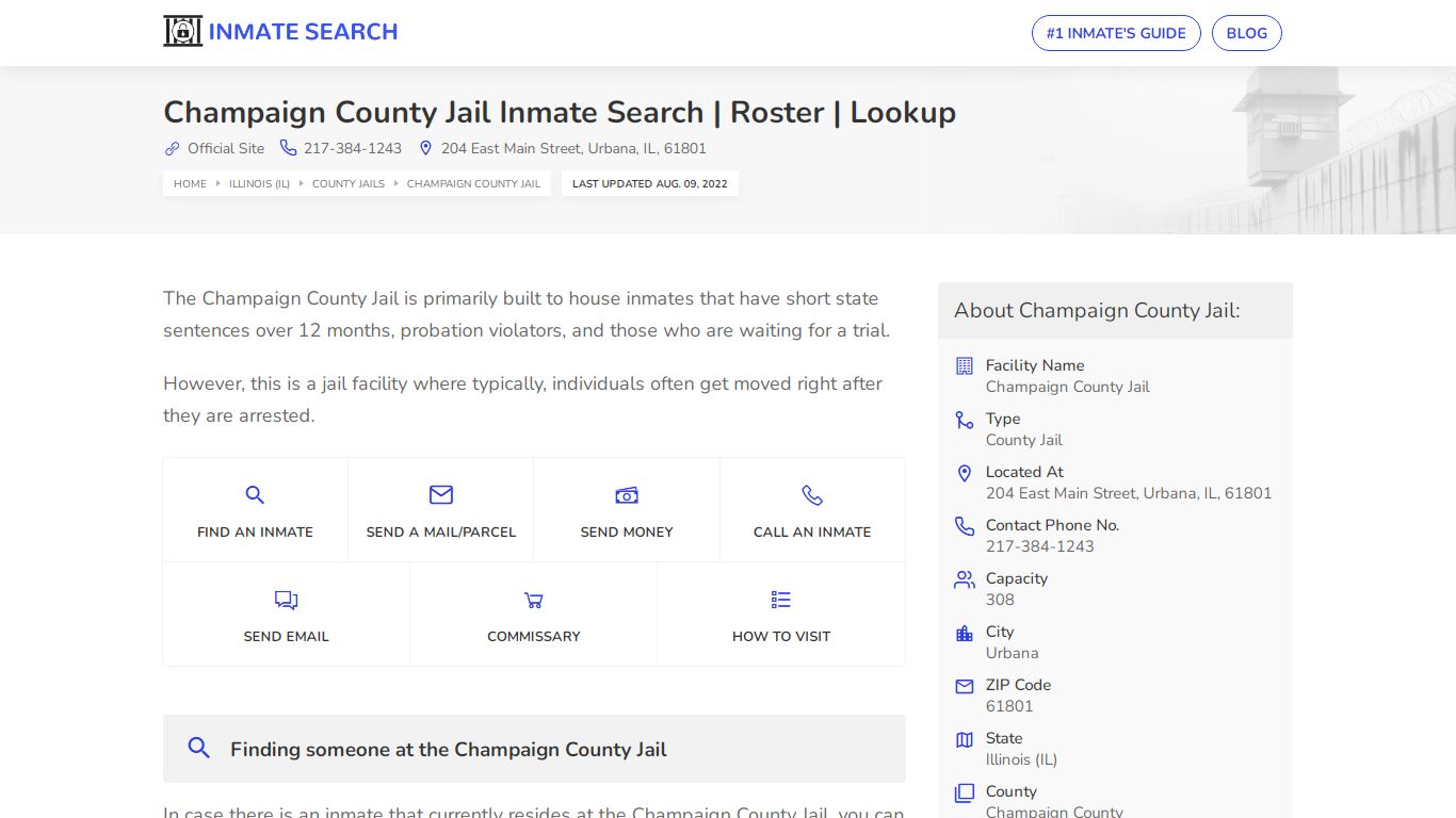 Champaign County Jail Inmate Search | Roster | Lookup